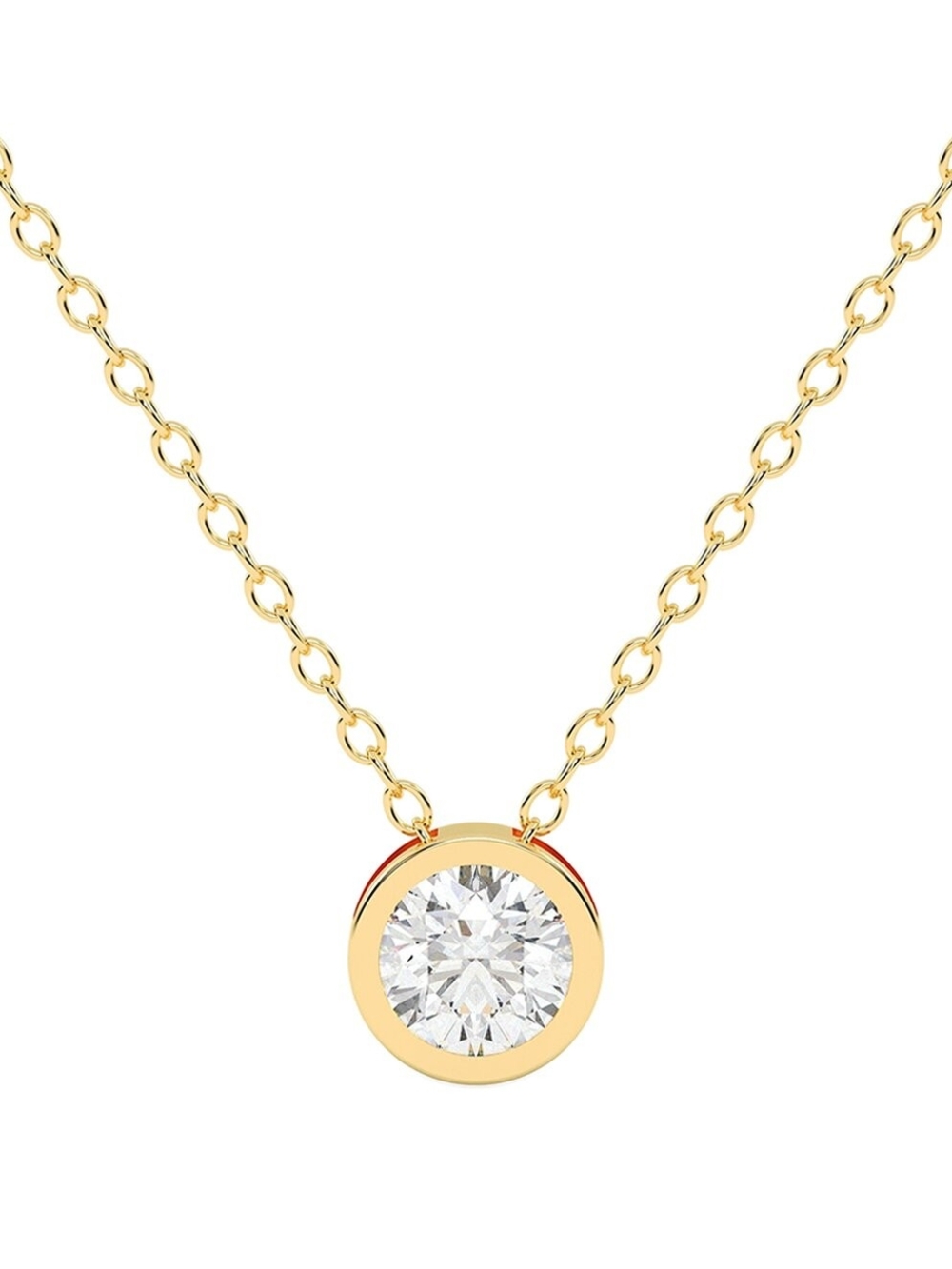 14K 1.25 ct. tw. Gold Solitaire Pendant Necklace with Clear Stone